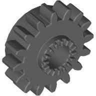 Lego ozubené kolo 16 zubů, tmavě šedá (654227, 654277)